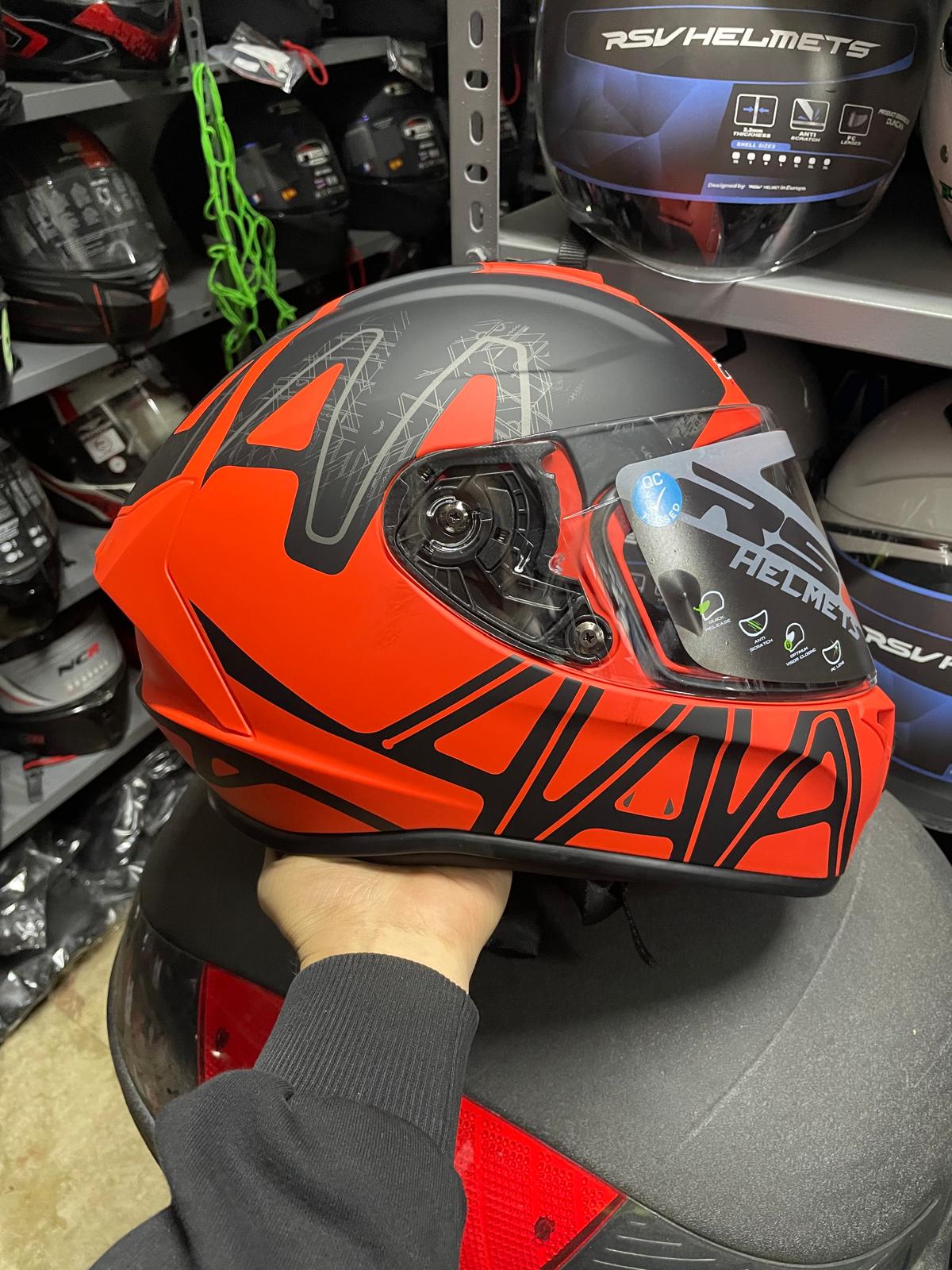 RS2 Fullface Kask Turuncu Desen