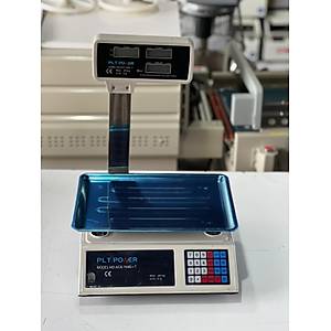 PLT POWER Market Kasap Manav Terazisi 40 Kg - 2 Gr Boyunlu �ift Ekran Ak�l� Terazi