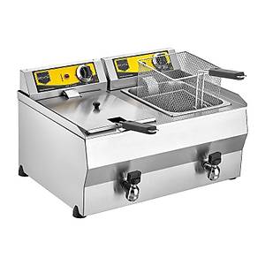 8+8 lt Ya� Tahliye Musluklu Elektrikli Frit�z