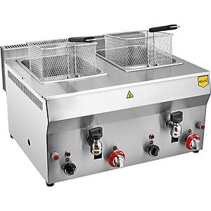 8+8 lt �iftli Gazl� Musluklu Frit�z (CE Belgeli)