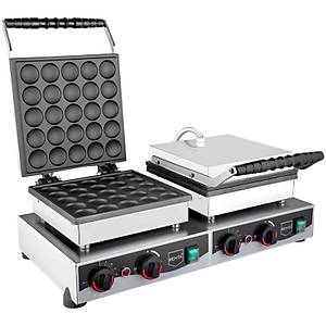 Kapakl� Yuvarlak �iftli Bubble Pankek Makinesi Elektrikli