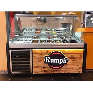 Kumpir Tezgah� Ah�ap Dekorlu 120 cm