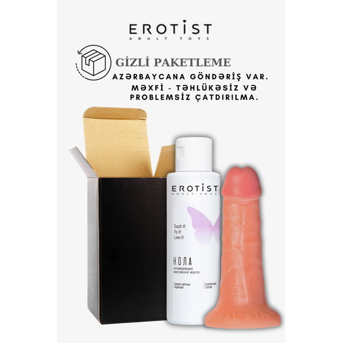 Kola Aromalı Kayganlaştırıcı Jel ve Caliber 14 cm Yapay Penis Seti - Strapon Uyumlu, 3 cm Çap