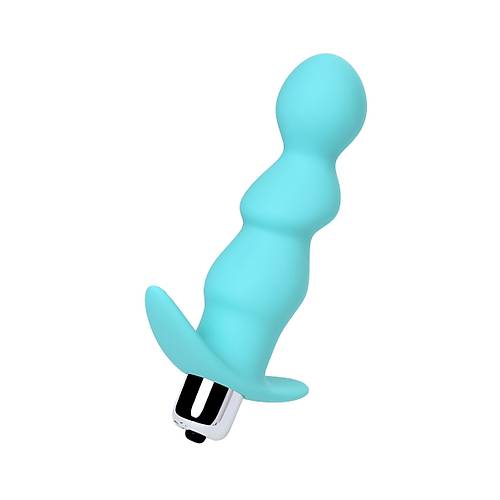 Erotist Kavisli Detaylara Sahip Ek Stimülasyon Sağlayan 12 cm Mavi Renk Titreşimli Anal Plug Vibratör: Bland