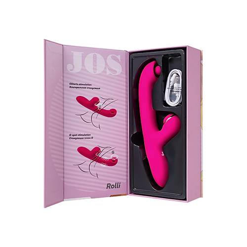 Erotist JOS Rolli Pembe 22cm Vakumlu Zevk Toplu Vibratör - Parlak Orgazmlar İçin İnanılmaz Tasarım