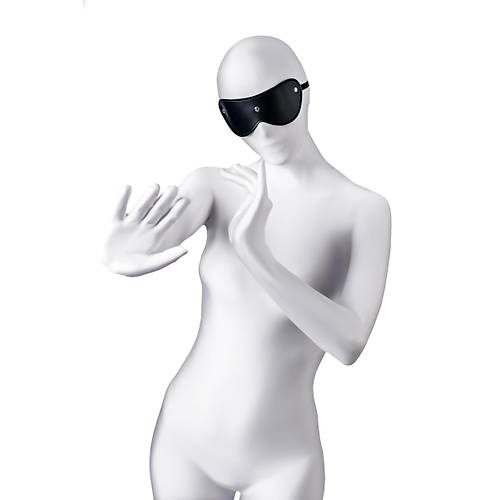 Erotist Anonymo BDSM Maske - Siyah Renkli Kalın Pu Deri Fantezi Aksesuar