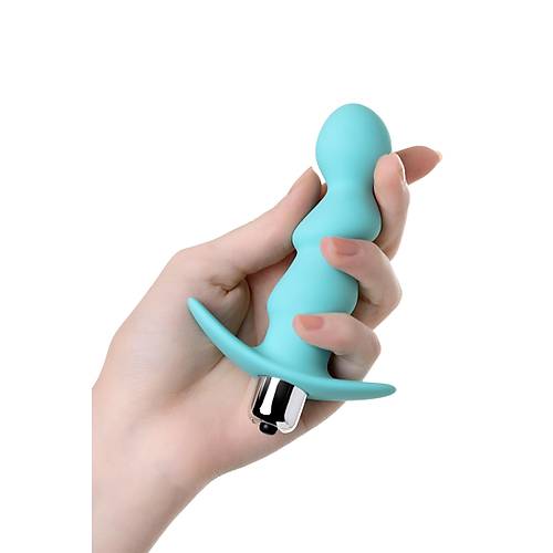 Erotist Kavisli Detaylara Sahip Ek Stimülasyon Sağlayan 12 cm Mavi Renk Titreşimli Anal Plug Vibratör: Bland