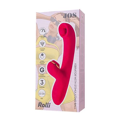 Erotist JOS Rolli Pembe 22cm Vakumlu Zevk Toplu Vibratör - Parlak Orgazmlar İçin İnanılmaz Tasarım