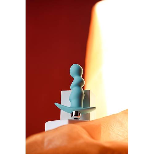 Erotist Kavisli Detaylara Sahip Ek Stimülasyon Sağlayan 12 cm Mavi Renk Titreşimli Anal Plug Vibratör: Bland