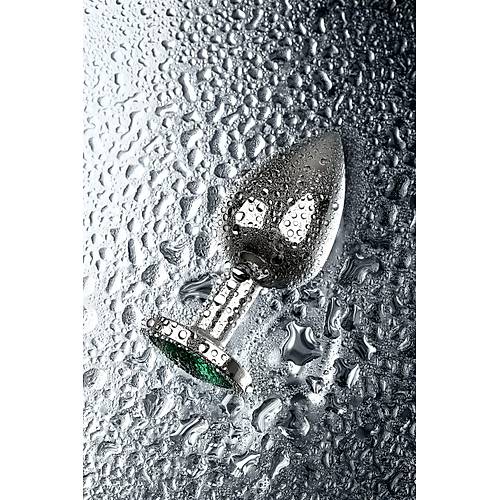 Erotist Orta Boy Anal Plug - Yeşil Kristalli 8 cm