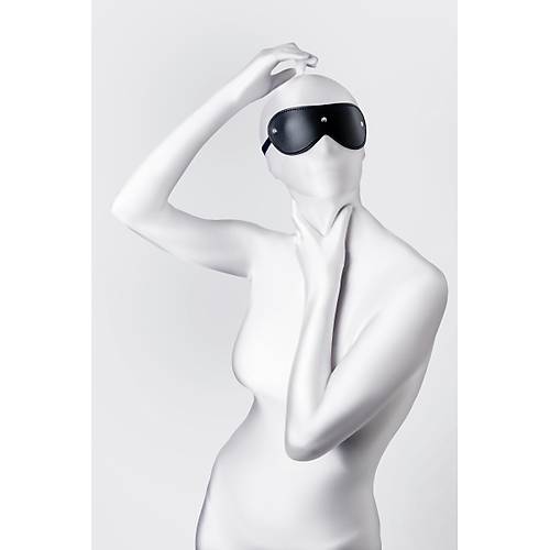Erotist Anonymo BDSM Maske - Siyah Renkli Kalın Pu Deri Fantezi Aksesuar