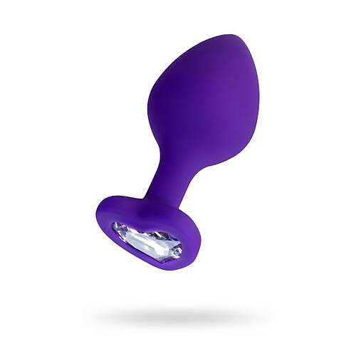 Erotist Elmas Kalpli, k, Mor Renk 8 cm Silikon Anal Plug: Diamond Heart