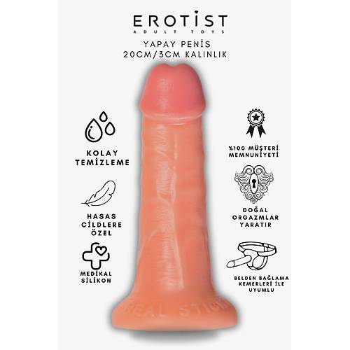 Kola Aromal Kayganlatrc Jel ve Caliber 20 cm Yapay Penis Seti - Strapon Uyumlu, 3 cm ap