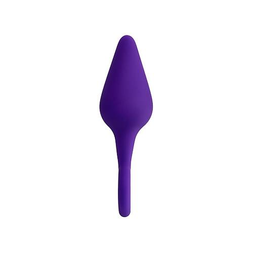 Erotist Sivri Ulu Kolay karma Halkasna Sahip Mor Renk 11,5 cm Silikon Anal Plug: Bung