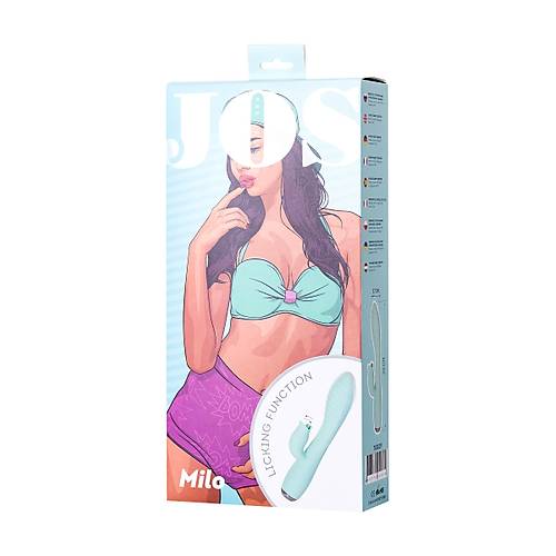 Erotist JOS MILO Klitoral Uyarc ve Dilli Vibratr ? 20cm Mavi Renkli Titreimli Dildo