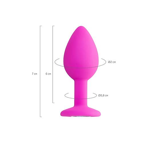 Erotist Kristal Tal, k Yapda Pembe Renk 7 cm Silikon Anal Plug