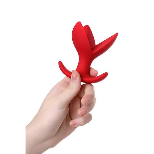 Erotist Genileyen 3 Kollu Krmz 9 cm Anal Plug: Flower