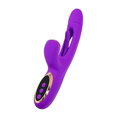 JOS Pitti 24 cm Mor Silikon Dil Vibratr Vakumlu Stimlasyonlu Kadnlara zel