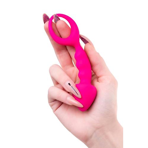 Erotist Ekstra Uyarm Salayan Kavisli Detaylara Sahip zel Tasarm 12,5 cm Silikon Pembe Anal Plug: Bong