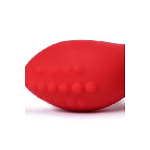 Erotist Erkeklere zel Boum ve Kvrm Detayl Titreimli Krmz 12,5 cm Anal Plug