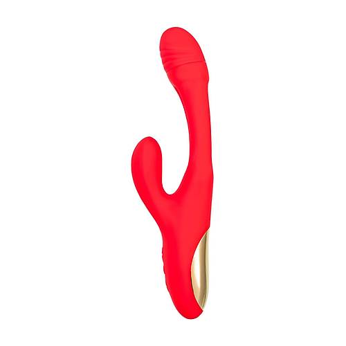 JOS Patti Hareketli Dilli Vibratr - Krmz Silikon, 24 cm