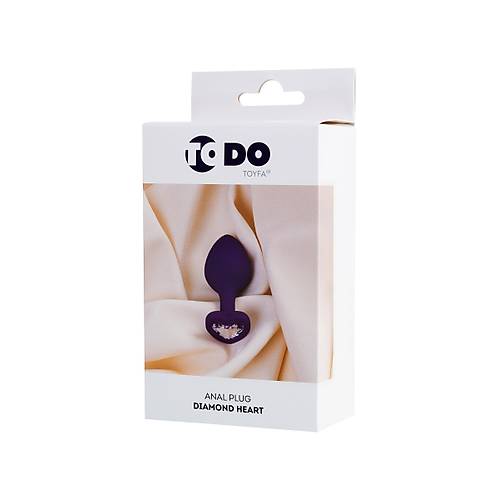Erotist Elmas Kalpli, k, Mor Renk 8 cm Silikon Anal Plug: Diamond Heart