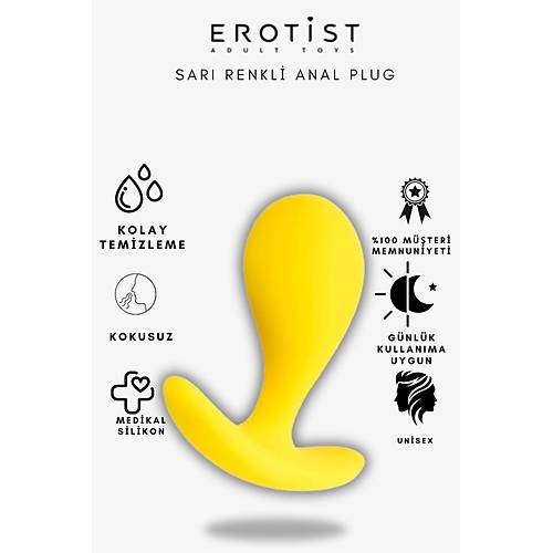 Erotist rlanda Krem anti Aromal Kayganlatrc Jel ve Sar Renkli Silikon Anal Plug Seti