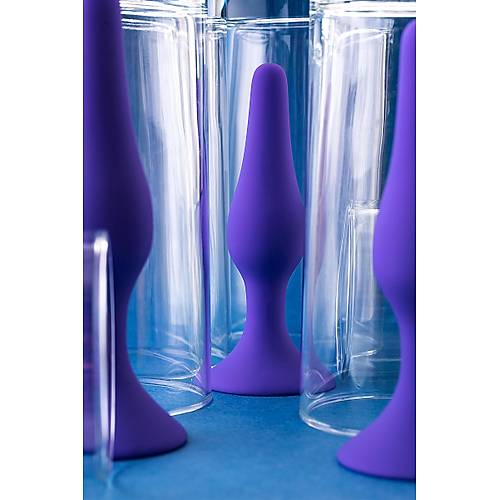 Erotist Vantuzlu 11 cm Anal Plug - Silikon Mor Renkli