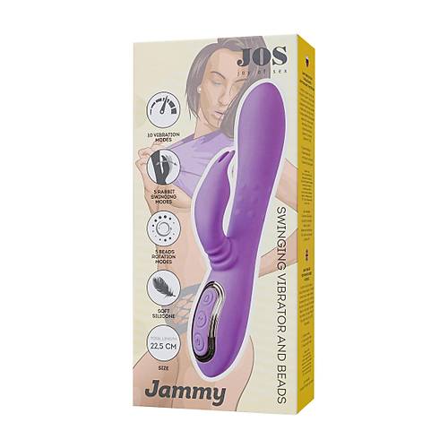 JOS Jammy 22,5 cm Mor Dnen Klitoral Stimlatr  Titreimli Silindir Tasarml Kadnlara zel Vibratr