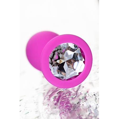 Erotist Kristal Tal, k Yapda Pembe Renk 7 cm Silikon Anal Plug