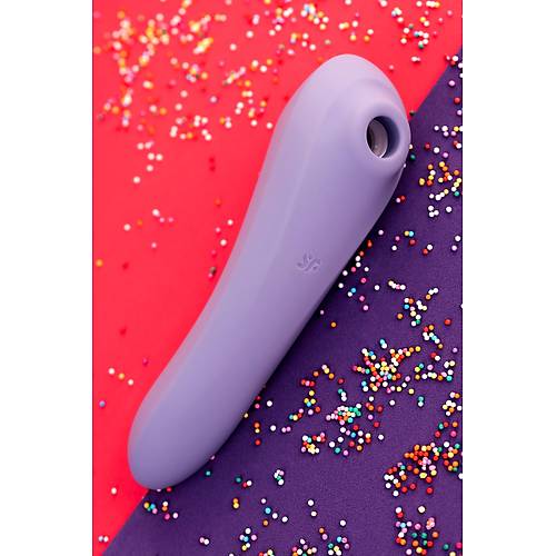Satisfyer Dual Pleasure 17.9 cm Mor Silikon Vakum Dalgas Klitoral Vibratr