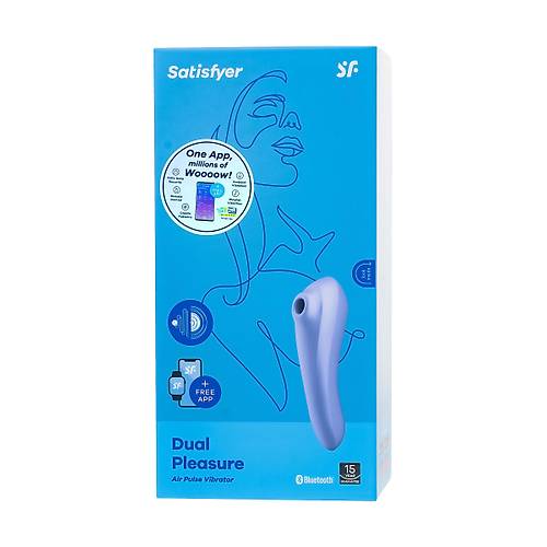 Satisfyer Dual Pleasure 17.9 cm Mor Silikon Vakum Dalgas Klitoral Vibratr