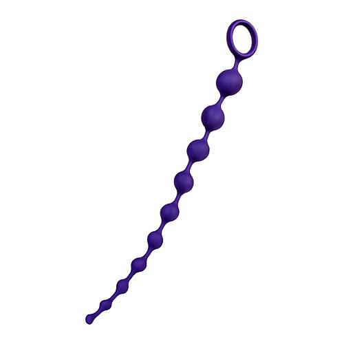 Erotist Ekstra Uyarlma Salayan Boumlara Sahip U Halkal Mor Renk 35 cm Silikon Anal Zincir Plug