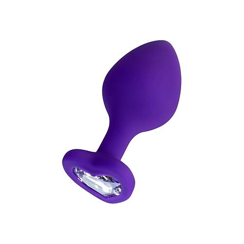 Erotist Elmas Kalpli, k, Mor Renk 8 cm Silikon Anal Plug: Diamond Heart