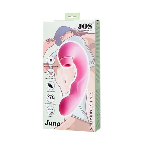 Erotist JOS JUNA 15 cm Pembe Klitoris Uyarcl Vibratr - Titreimli Strapon ve Cinsel Oyuncak