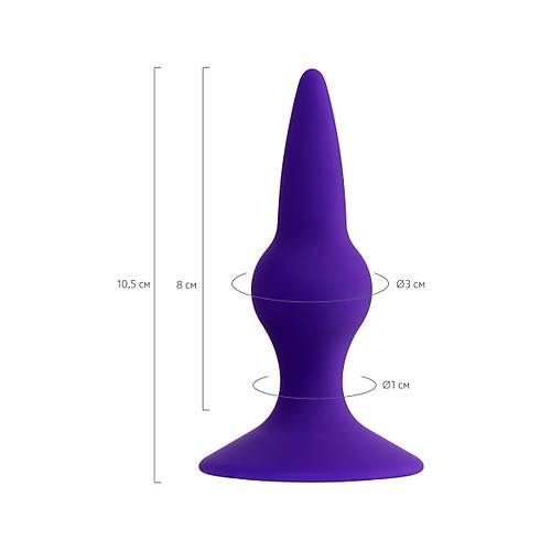 Erotist Sivri Ulu Vantuz zellikli Ekstra Penetrasyon Salayan Mor Renk 10,5 cm Silikon Anal Plug