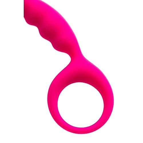 Erotist Ekstra Uyarm Salayan Kavisli Detaylara Sahip zel Tasarm 12,5 cm Silikon Pembe Anal Plug: Bong