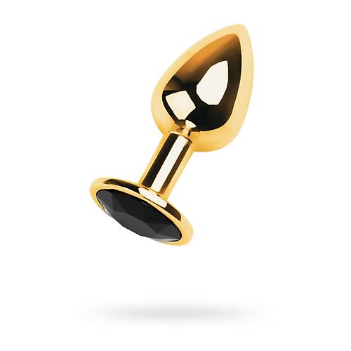 Erotist Altn Sar Renkli Anal Plug - Siyah Kristalli 7 cm