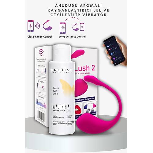 Erotist Ahududu Aromal Kayganlatrc Jel ve Giyilebilir Telefon Kontroll Vibratr Seti