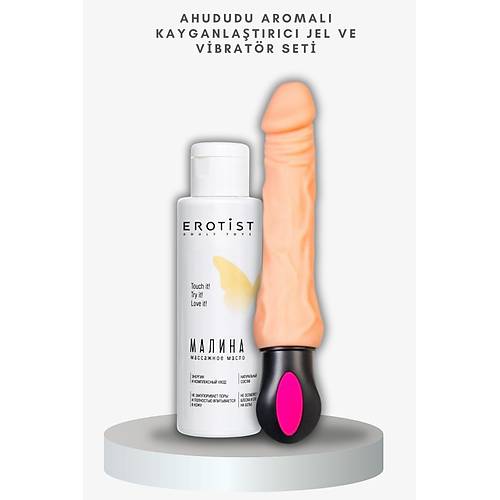 Orman Meyvesi Aromal Kayganlatrc Jel ve Cocksman 26 cm Istma zellikli Vibratr Seti