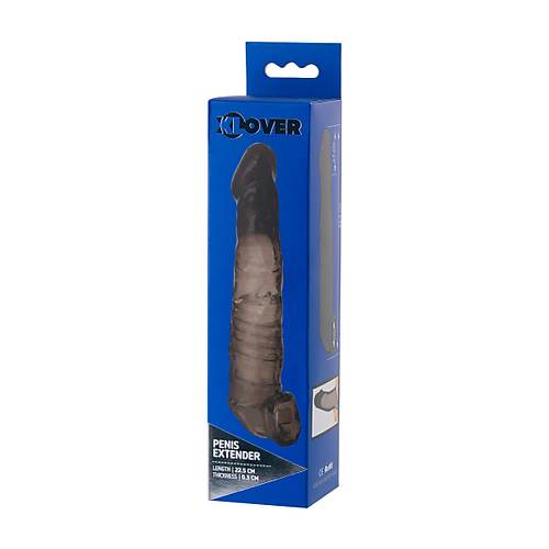 Erotist XLover Siyah Boyut Artrc Penis Klf - 22,5 cm Geniletici ve Skrotum Halkal Tasarm