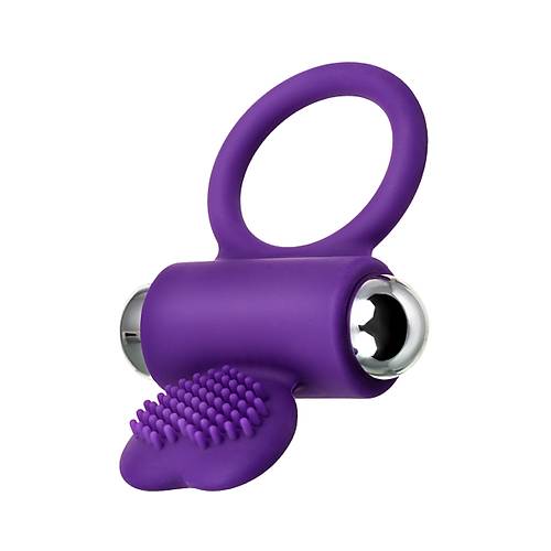 JOS Pery 9 cm Mor Silikon Penis Halkas  Erkeklere zel Titreimli Cinsel Aksesuar