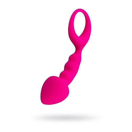 Erotist Ekstra Uyarm Salayan Kavisli Detaylara Sahip zel Tasarm 12,5 cm Silikon Pembe Anal Plug: Bong