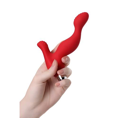 Erotist Erkeklere zel Boum ve Kvrm Detayl Titreimli Krmz 12,5 cm Anal Plug