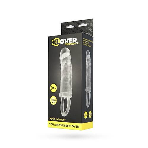 Erotist XLover Boyut Artrc, Kalnlatrc ve Sperm Stop zellikli Transparan Penis Halkas - 14 cm