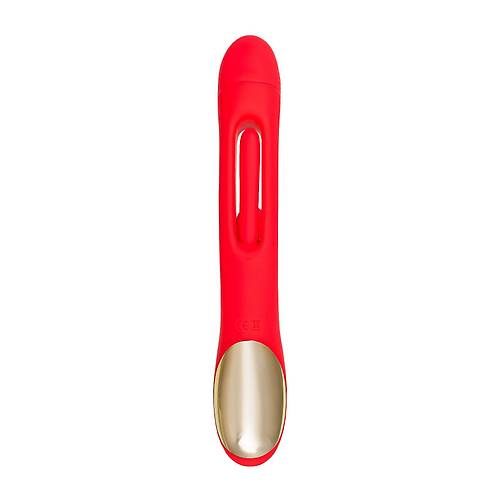JOS Patti Hareketli Dilli Vibratr - Krmz Silikon, 24 cm