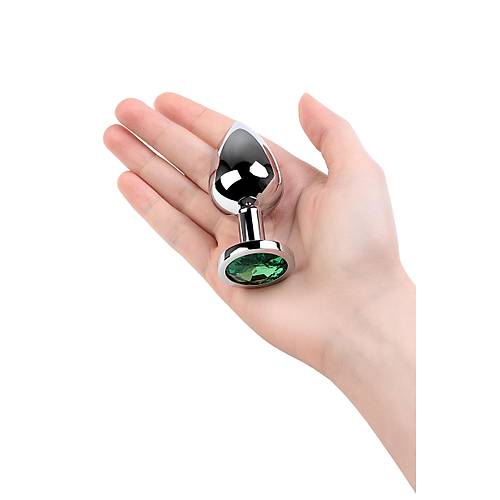 Erotist Orta Boy Anal Plug - Yeil Kristalli 8 cm
