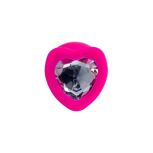 Erotist Elmas Kalpli, ��k, Pembe Renk 9,5 cm Silikon Anal Plug: Diamond Heart