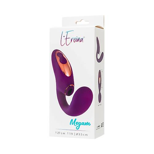 L'Eroina Megam 27,5 cm Mor Silikon ift Fonksiyonlu Masaj Vibratr