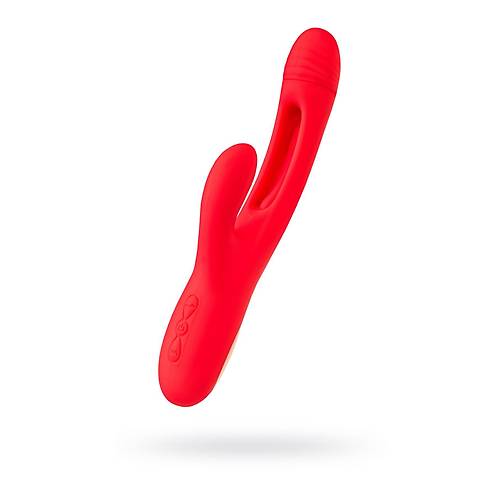 JOS Patti Hareketli Dilli Vibratr - Krmz Silikon, 24 cm